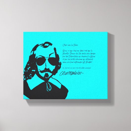 Samuel Chamclear Hipster texte du future+lunettes Canvas Afdruk (Voorkant)