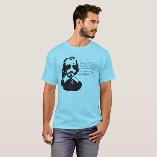 Samuel Chamclear Hipster texte du future+lunettes T-shirt (Voorkant volledig)