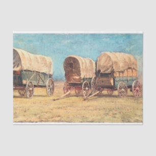 Samuel Colman Studie van gedekte wagens Tissuepapier