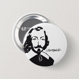 Samuel de Chamclear Hipster roos Québec Français Ronde Button 5,7 Cm