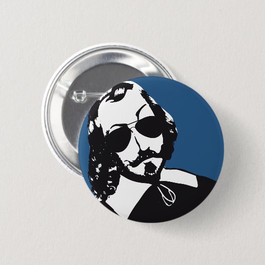 Samuel de Champlain Hipster bril futuristisch Québ Ronde Button 5,7 Cm (Voorkant /achterkant)