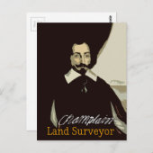 Samuel de Champlain Land Surveyor Briefkaart (Voorkant / Achterkant)