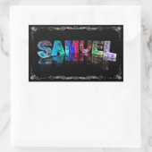 Samuel - De naam Samuel in 3D lichten (Foto Rechthoekige Sticker (Tas)