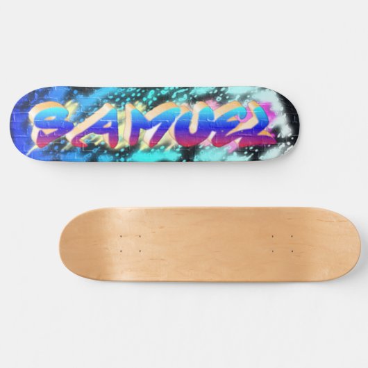 SAMUEL Gepersonaliseerd Graffiti Skateboard (Horizontaal)