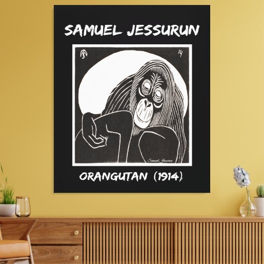 Samuel Jessurun Orangutan (1914) Canvas Afdruk (Insitu (Woonkamer))