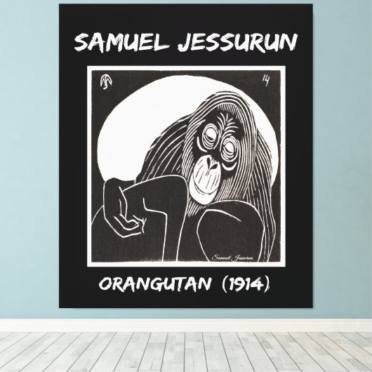 Samuel Jessurun Orangutan (1914) Canvas Afdruk (Insitu (Houten vloer))