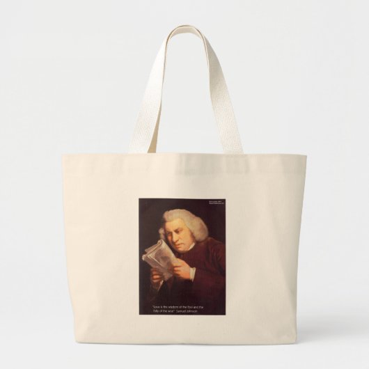 Samuel Johnson Love is Wisdom Gifts Kaarten etc Grote Tote Bag (Voorkant)