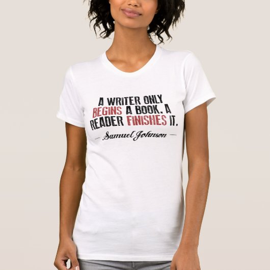 Samuel Johnson Quote begint alleen met een boek T-shirt (Voorkant)