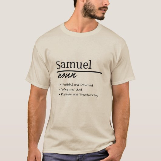 Samuel, jongen gepersonaliseerde naam definitie t-shirt (Voorkant)