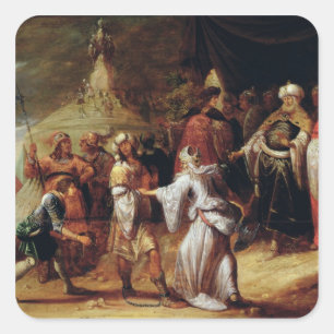 Samuel Killing Agag, koning van de Amalekites Vierkante Sticker
