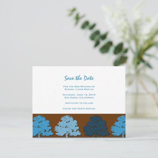 Samuel Lucas Bar Mitzvah bewaart de Datum Save The Date (Staand voorkant)