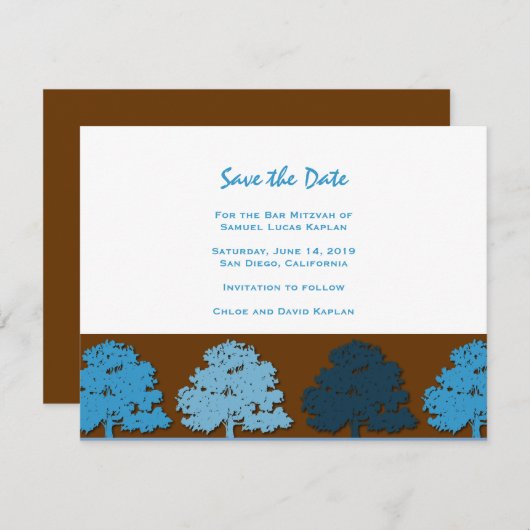 Samuel Lucas Bar Mitzvah bewaart de Datum Save The Date (Voorkant / Achterkant)