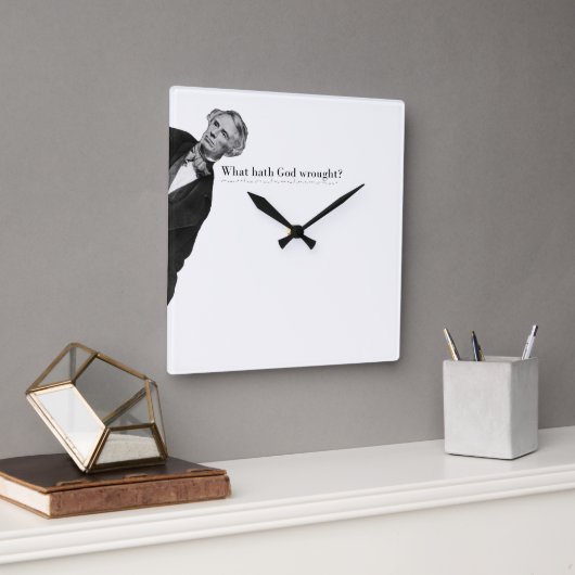 Samuel Morse Code Meme - Wat heeft God teweeggebra Vierkante Klok (Kantoor)