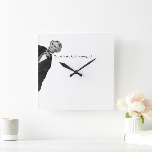 Samuel Morse Code Meme - Wat heeft God teweeggebra Vierkante Klok (Huis)