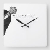 Samuel Morse Code Meme - Wat heeft God teweeggebra Vierkante Klok (Voorkant)