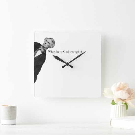 Samuel Morse Code Meme - Wat heeft God teweeggebra Vierkante Klok (Huis)