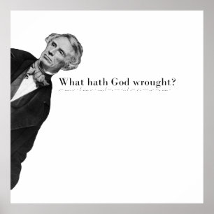 Samuel Morse en de eerste telegraaf Poster