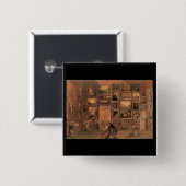 Samuel Morse Gallery van het Louvre Vierkante Button 5,1 Cm (Voorkant /achterkant)