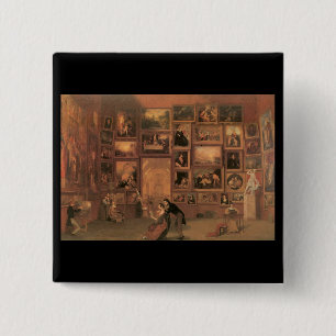 Samuel Morse Gallery van het Louvre Vierkante Button 5,1 Cm