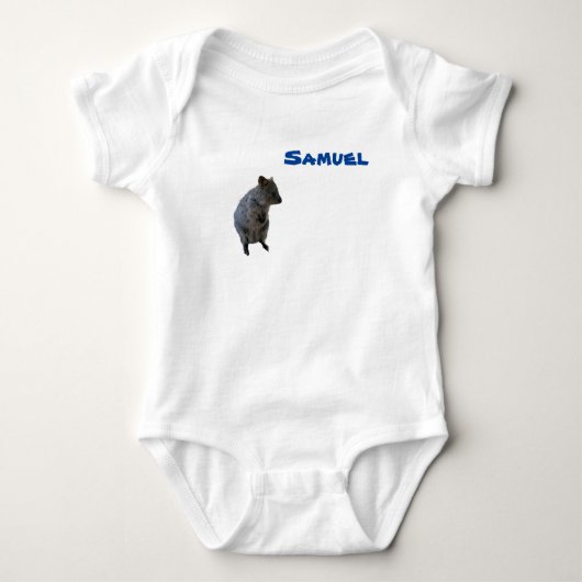 Samuel naam Met Aussie Quokka, Baby Bodysuit (Voorkant)