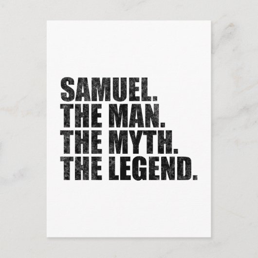 Samuel naam, Samuel De Man De Mythe De Legende Briefkaart (Voorkant)