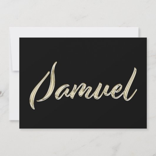 Samuel Name white gold Handwriting Karte Kaart (Voorkant)