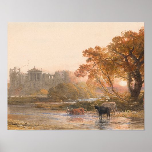 Samuel Palmer - Evening in Italië - Ontzet Poster (Voorkant)