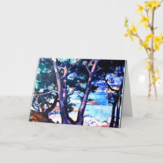 Samuel Peploe schilderij, Blauwe Water, Antibes Kaart (Gele Bloem)