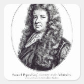 Samuel Pepys Vierkante Sticker (Voorkant)