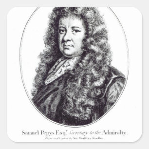 Samuel Pepys Vierkante Sticker