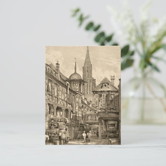 Samuel Prout Strasbourg Street Scene  1915 Briefkaart (Staand voorkant)