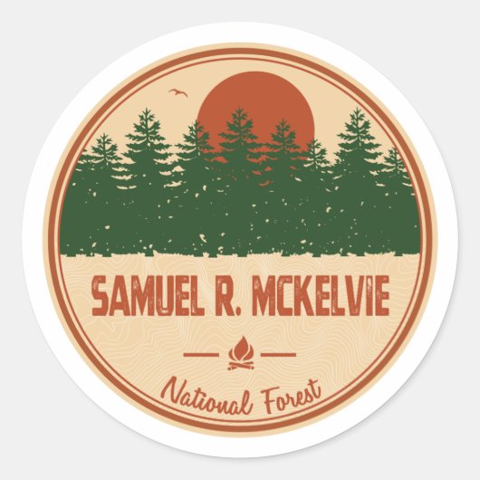 Samuel R. McKelvie National Forest Ronde Sticker (Voorkant)