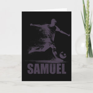 Samuel Voetbal Jongens Gepersonaliseerde Eerste Na Kaart