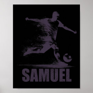 Samuel Voetbal Jongens Gepersonaliseerde Eerste Na Poster