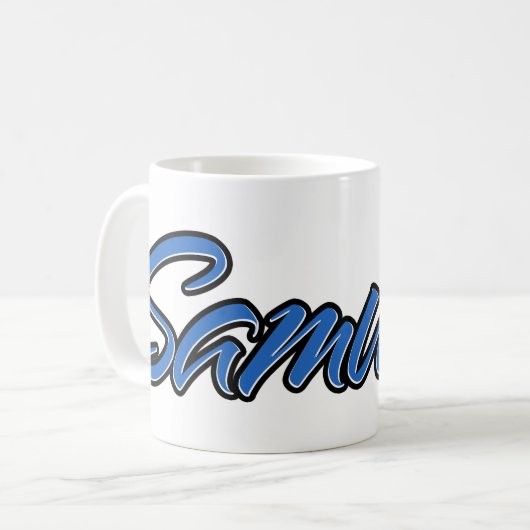 Samuel Vorname Name blue Tasse Kaffeetasse Koffiemok (Voorkant links)