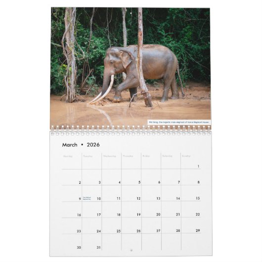 Samui Elephant Haven 2023 Agenda Kalender (Mar 2026)