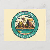 Samui Island Thailand Travel Art Badge