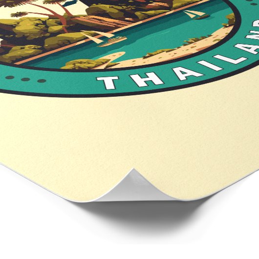 Samui Island Thailand Travel Art Badge Poster (Hoek)