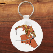 Samurai 6 ~ Ninjas Martial Arts Warrior Fantasy Ar Sleutelhanger (Voorkant)