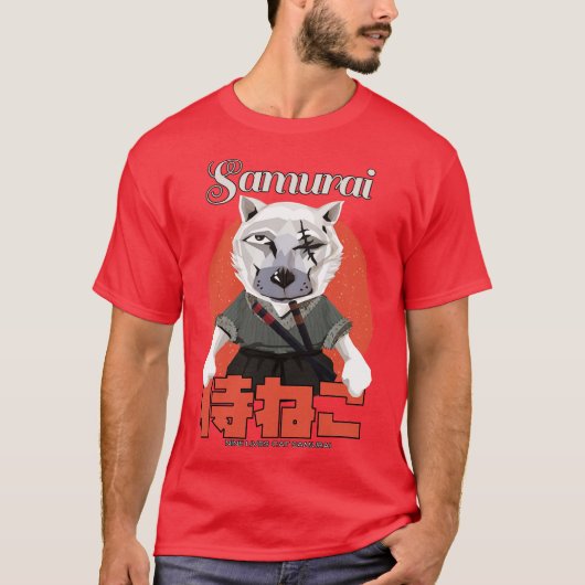 Samurai 9 levens kat t-shirt (Voorkant)