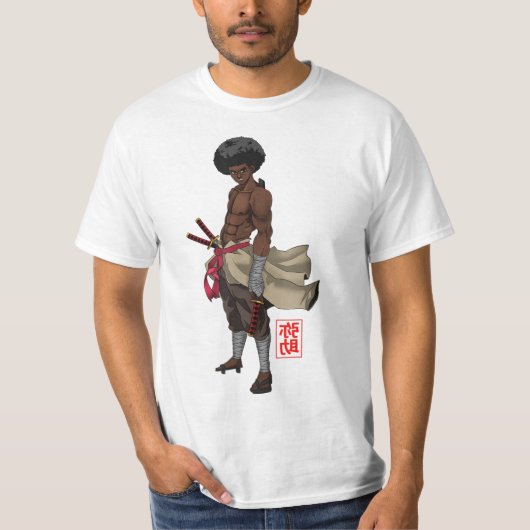 Samurai Afro Black Yasuke Sengoku Warrior Ronin An T-shirt (Voorkant)