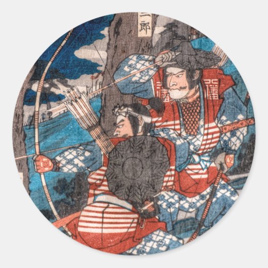 Samurai Ambush Ronde Sticker (Voorkant)
