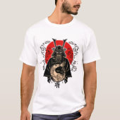  Samurai and Rising Sun – Japanese Art T-Shirt (Voorkant)