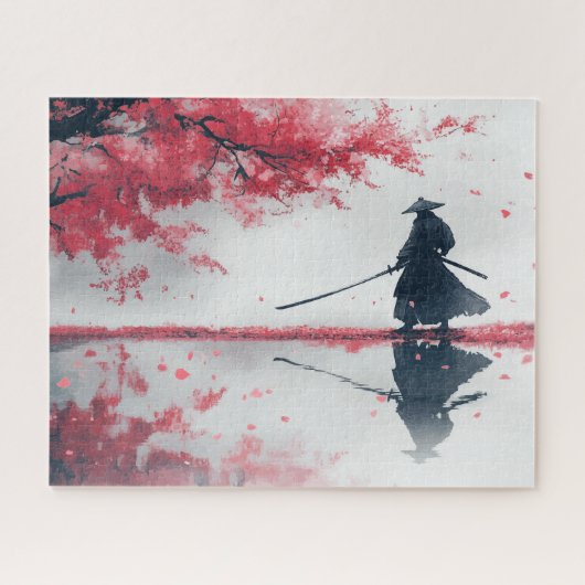Samurai and Sakura – Japanese Warrior Art Legpuzzel (Horizontaal)