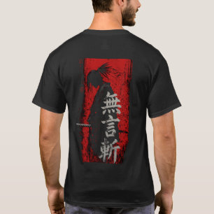 Samurai Anime Achterprint Witte T-Shirt Japans
