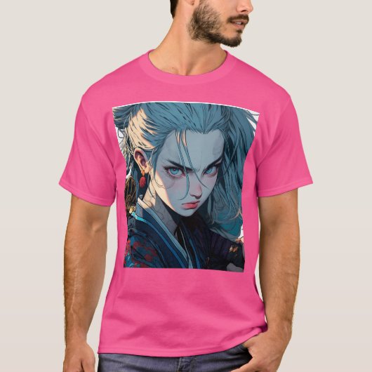 Samurai Anime Girl T-shirt (Voorkant)