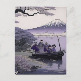 Samurai ansichtkaart Mount Fuji Japanse Kunst Briefkaart