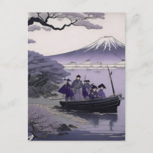 Samurai ansichtkaart Mount Fuji Japanse Kunst Briefkaart