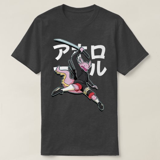Samurai Aolotl Cartoon Funny T-shirt (Design voorkant)