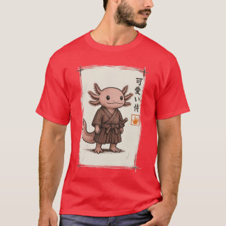 Samurai Aolotl Japanese Art Anime Funny Gifts Men  T-shirt